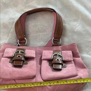 Elegant Pink and Brown Shoulder Bag